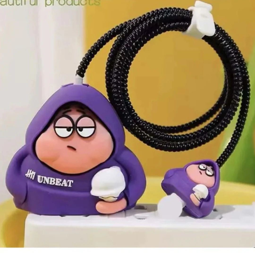 Sleepy Hoodie Guy 3D Case Set - Apple 18W/20W Compatible