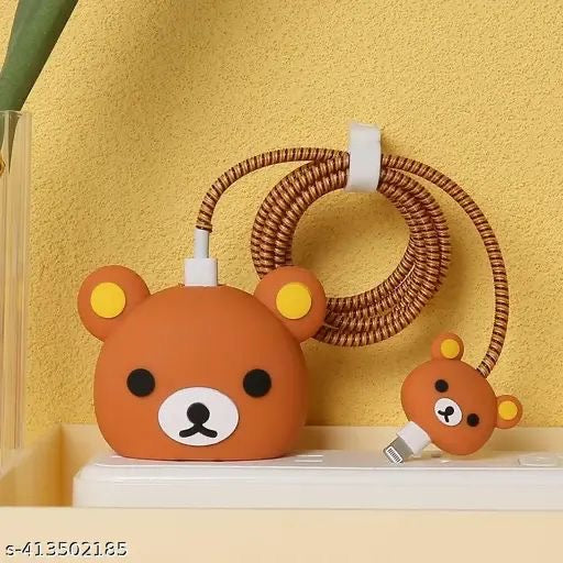 Rilakkuma Bear Look 3D Case Set - Apple 18W/20W Compatible