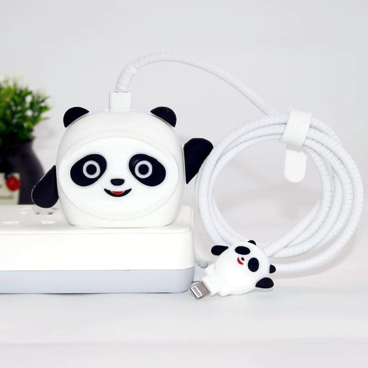 Happy Panda Face 3D Case Set - Apple 18W/20W Compatible