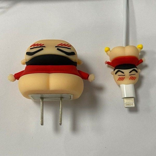 Shinchan Bum Pose 3D Case Set - Apple 18W/20W Compatible