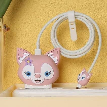 Pink Cat Flower 3D Case Set - Apple 18W/20W Compatible