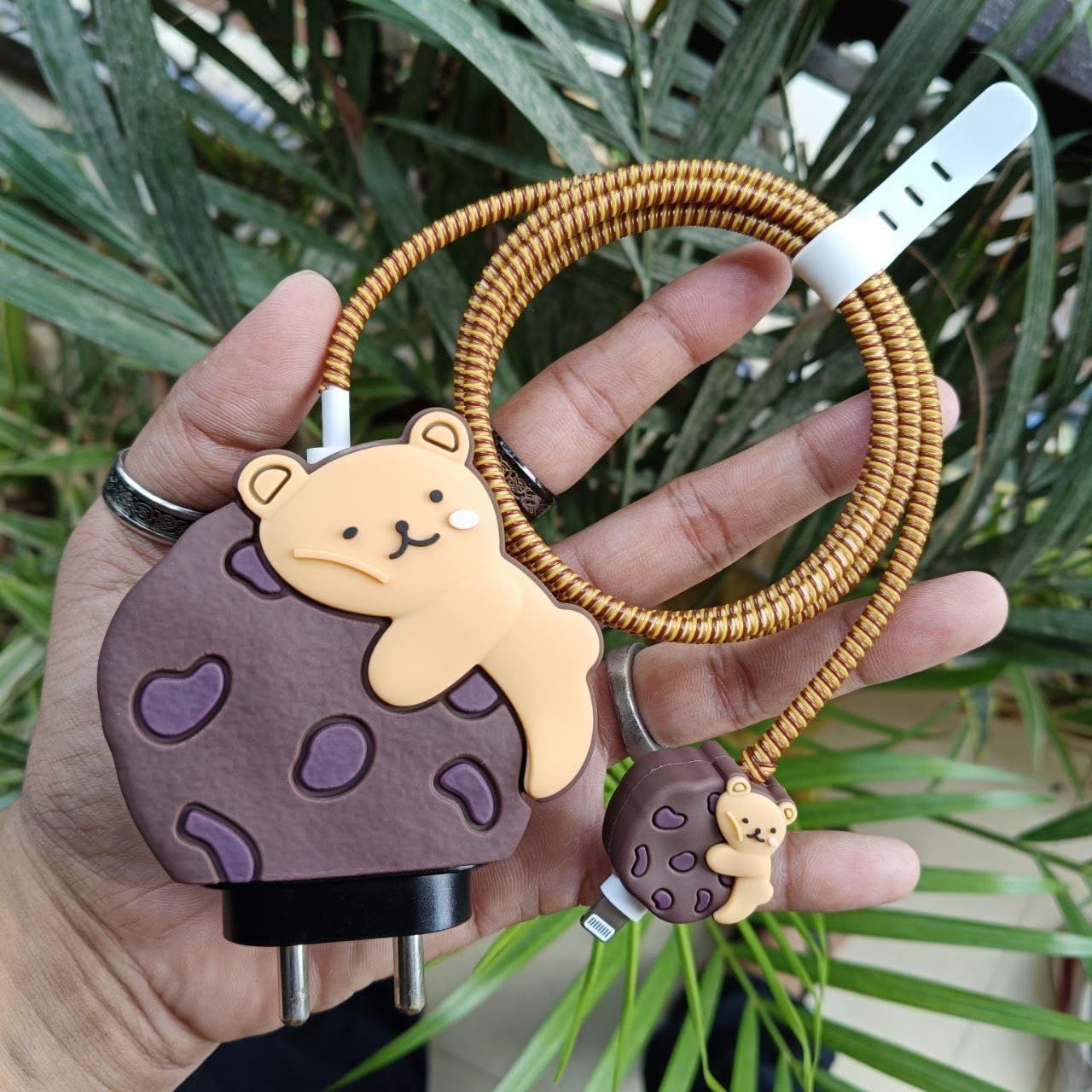 Lazy Bear Cookie 3D Case Set - Apple 18W/20W Compatible