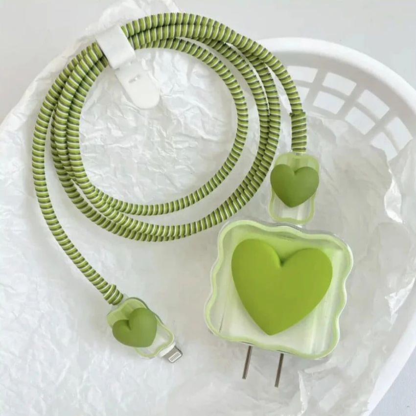 Fresh Lime Heart 3D Case Set - Apple 18W/20W Compatible