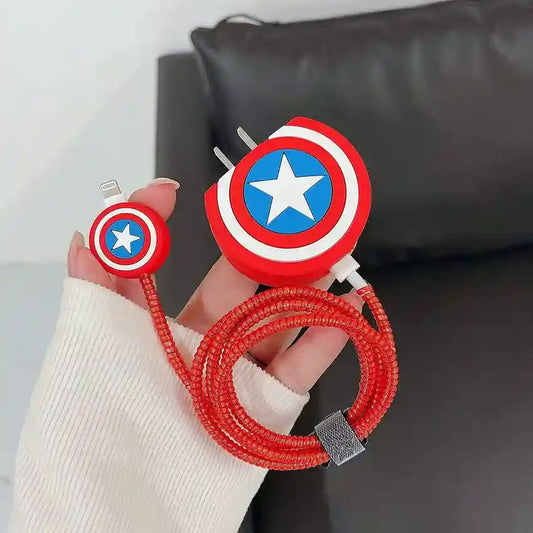 Captain America Shield 3D Case Set - Apple 18W/20W Compatible